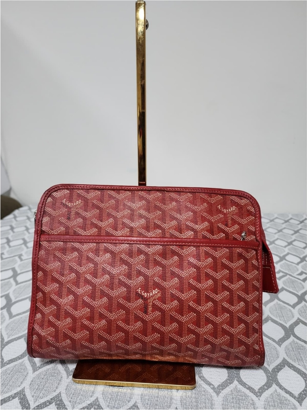 Goyard Goyardine Jouvence Toiletry Pouch MM Grey/Wine